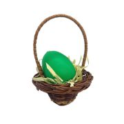 Basket with candle egg assorted