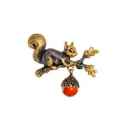 Brooch Squirrel on the twig
