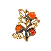 Brooch Twig accorn fall