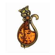 Brooch Cat with a bow