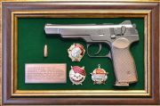 Decorative panel Stechkin pistol and USSR medals