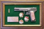 Decorative panel TT pistol USSR medals