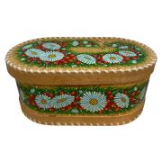 Bread box oval hand painted Daisies