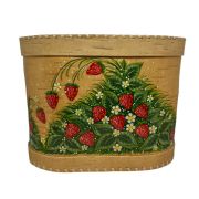 Bread box oval hand painted Strawberry