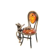 Cat and mouse on a chair