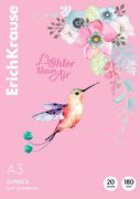 Paper for watercolors in a cardboard folder ErichKrause Hummingbird, 20 sheets