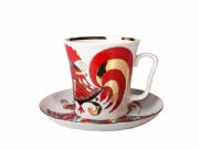 Mug and saucer Leningrad Red Rooster