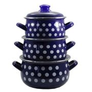 Enameled pan set Monica blue 3 pcs