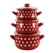 Enameled pan set Red Luxe 3 pcs