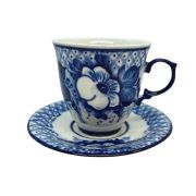 Tea cup with saucer Charmer White flower