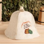 Hat "With steam, in sauna, with brooms"