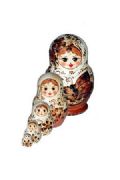 5BS084A Nesting Doll  Burnt Assorted