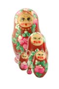 5FS128 Nesting Doll  w/Flowers Small