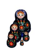 5FS198 Nesting Doll  w/Poppies Assorted