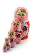 5FS447 Nesting Doll  w/Flowers Assorted