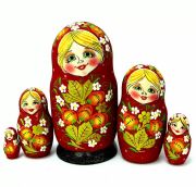 5FM166 Nesting Doll  w/Flowers Assorted