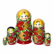 5FM184 Nesting Doll  w/Flowers Assorted