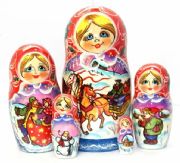 5FM210A Nesting Doll  w/Flowers Assorted