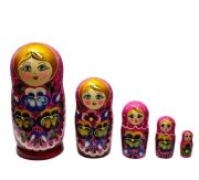 5FM217 Nesting Doll  w/Flowers Assorted