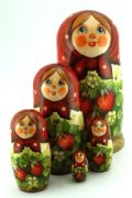 5FM273A Nesting Doll w/Flowers Assorted