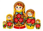 5FM274 Nesting Doll w/Flowers Assorted