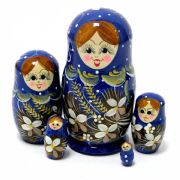 5FS127 Nesting Doll  w/Flowers Small