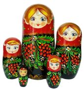 5FS129 Nesting Doll  w/Flowers Assorted