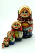 5FS454 Nesting Doll  w/Flowers Assorted