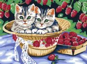 Painting by numbers. "Kittens in the garden", 30x40 cm