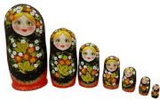 7FL317 Nesting Doll w/Flowers Assorted