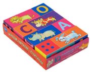 Smart cubes in a tray. We play, we read, we count.