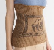 Camel wool knitted belt