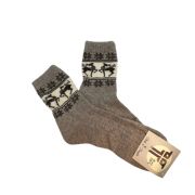 Camel wool socks with pattern