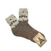 Camel wool socks with pattern