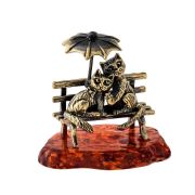 Cat couple under umbrella