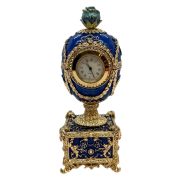 Faberge egg music box "With rose" with clock