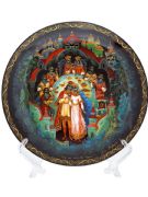 Plate "Palekh. Feast on the island of Buyane "