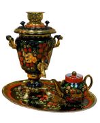Samovar electric 3 liters Khokhloma Set 110 Volt