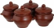 Set of 4 roasting pots