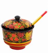 "Khokhloma" Sugar Bowl with Spoon