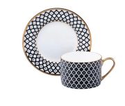 Tea cup and saucer Wave Thin twigs