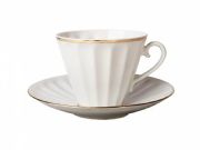 Tea cup with saucer  Radial White