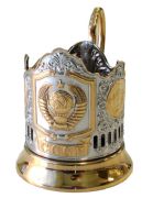 Tea Glassholder "USSR" gold plated